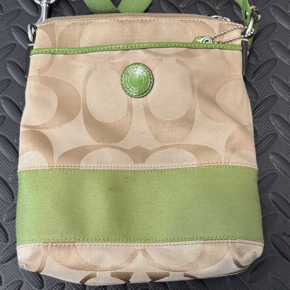 Coach Green and Tan Crossbody Bag - Picture 3 of 12